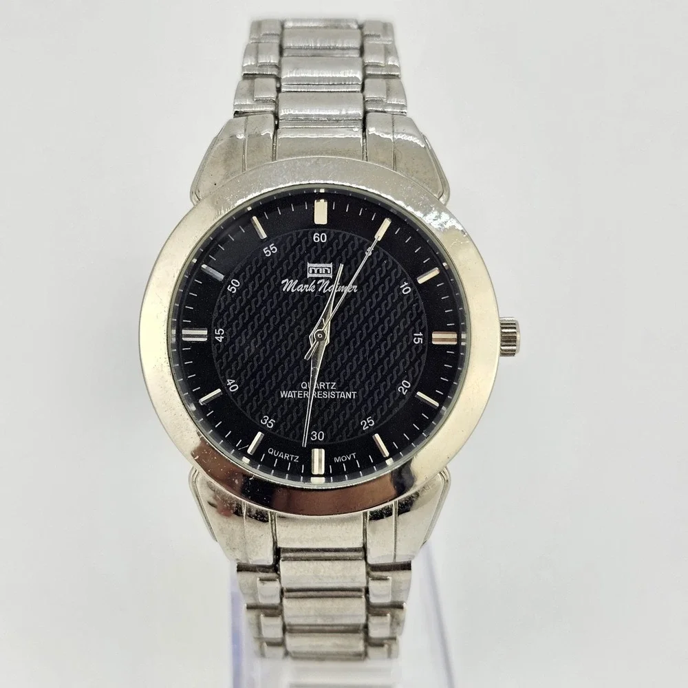 Men's Analog Watch‎ 40MM Black Dial Gray Bracelet Band 7